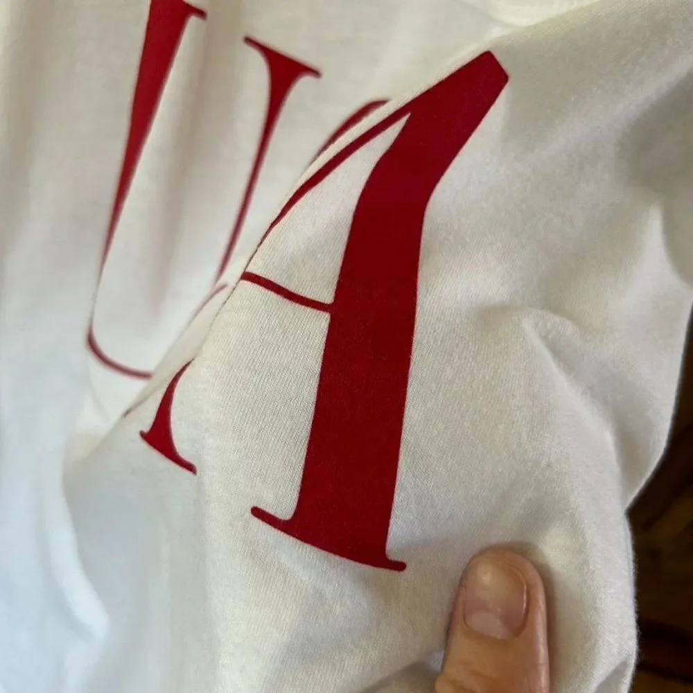 Senita Small USA Racerback Tank Top White‎ Red America Athletic